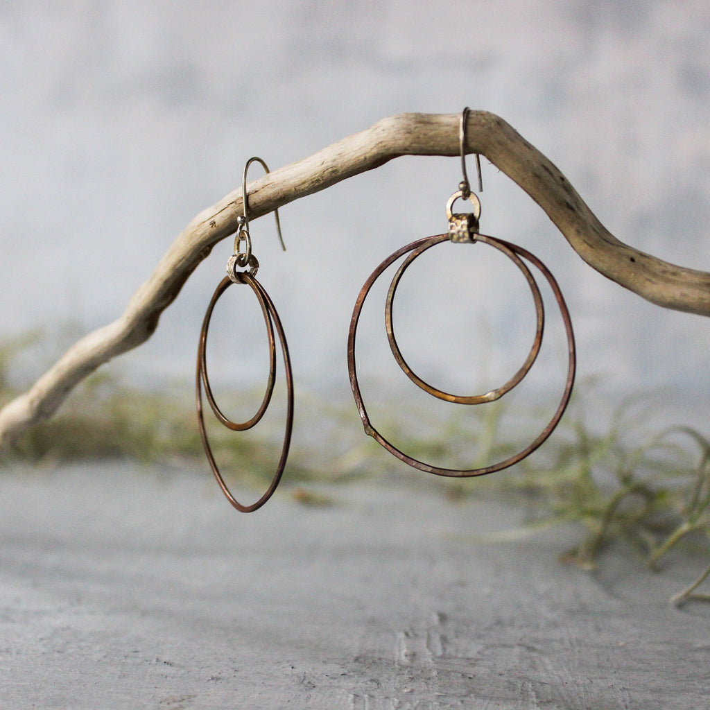 Organic Copper Hoop Earrings - Tribe Castlemaine