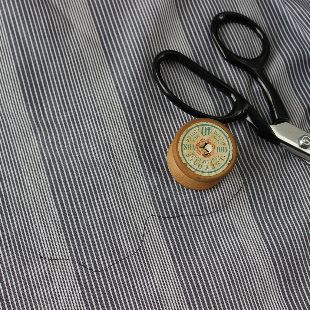 Organic Cotton Blue Stripe Fabric - Tribe Castlemaine