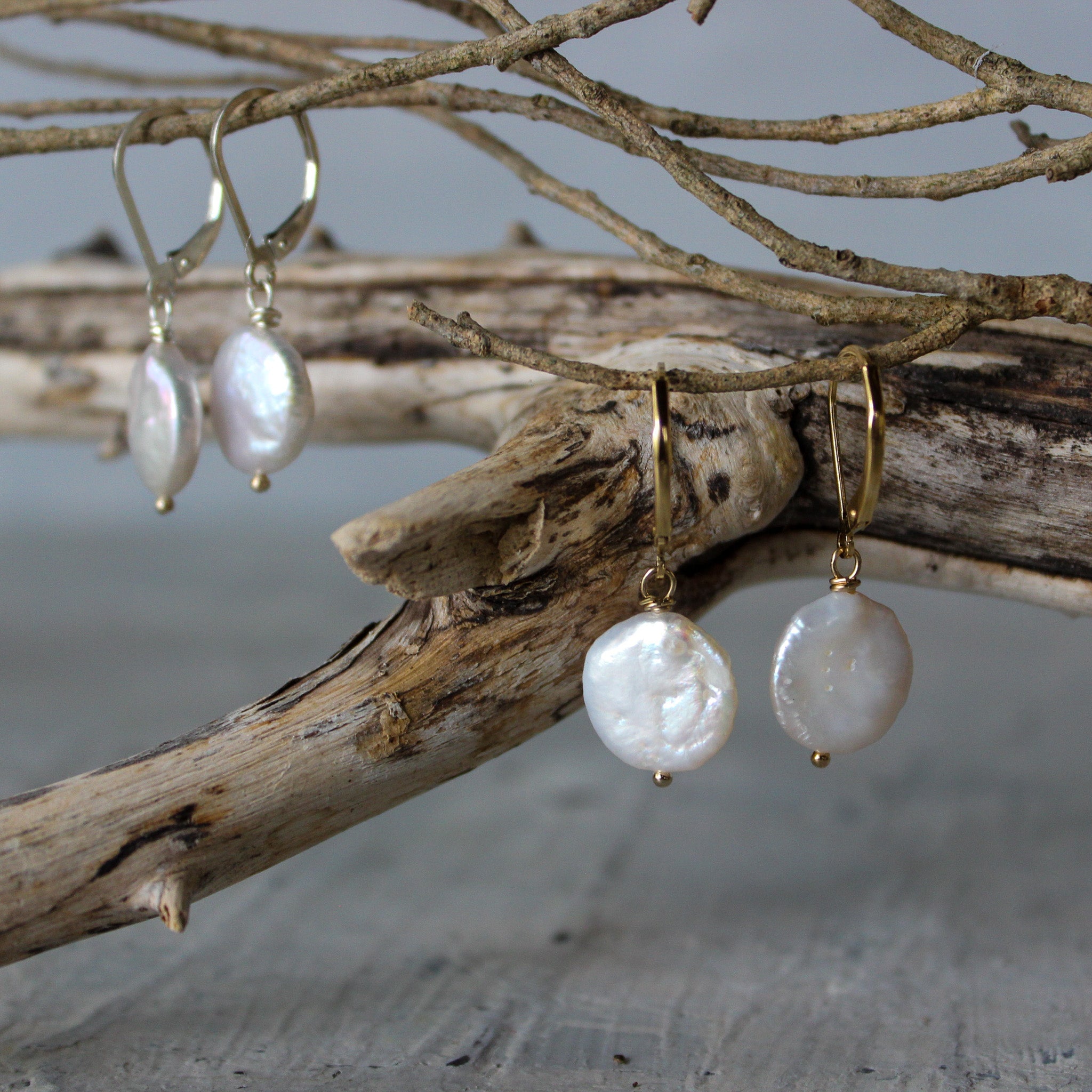 Organic Drop Pearl Earrings - Tribe Castlemaine