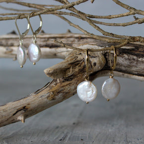 Organic Drop Pearl Earrings - Tribe Castlemaine