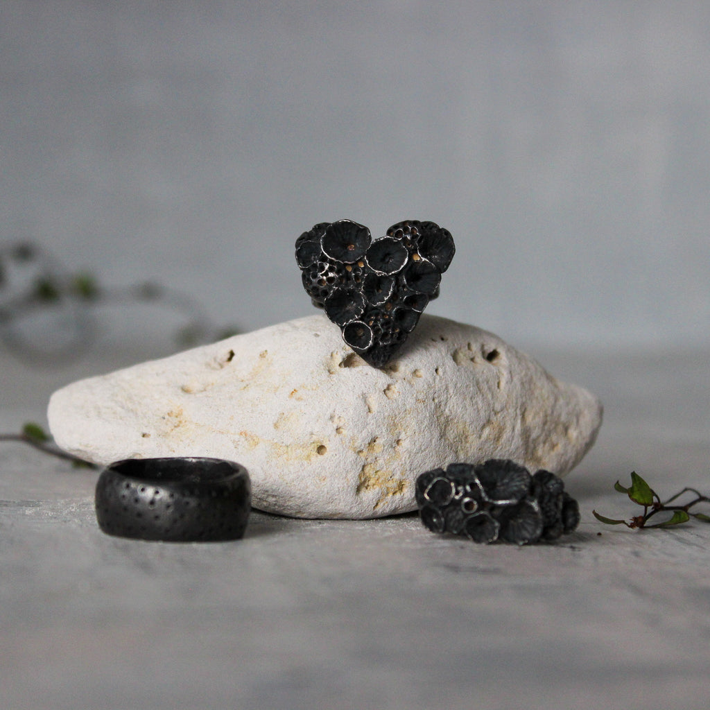 Oxidised Silver Rock Coral Rings - Tribe Castlemaine