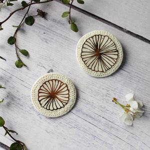 Porcelain Brooches Gold Flower - Tribe Castlemaine