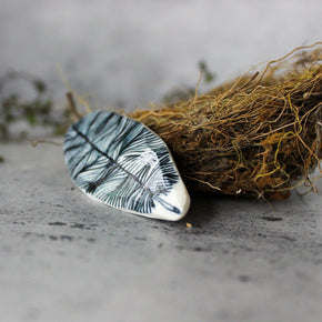 Porcelain Brooches Long Feather - Tribe Castlemaine