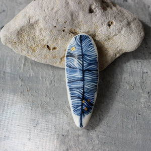 Porcelain Brooches Long Feather - Tribe Castlemaine