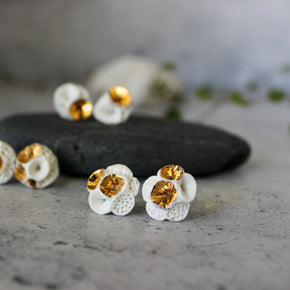 Porcelain Coral Studs White Gold - Tribe Castlemaine