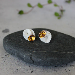 Porcelain Coral Studs White Gold - Tribe Castlemaine