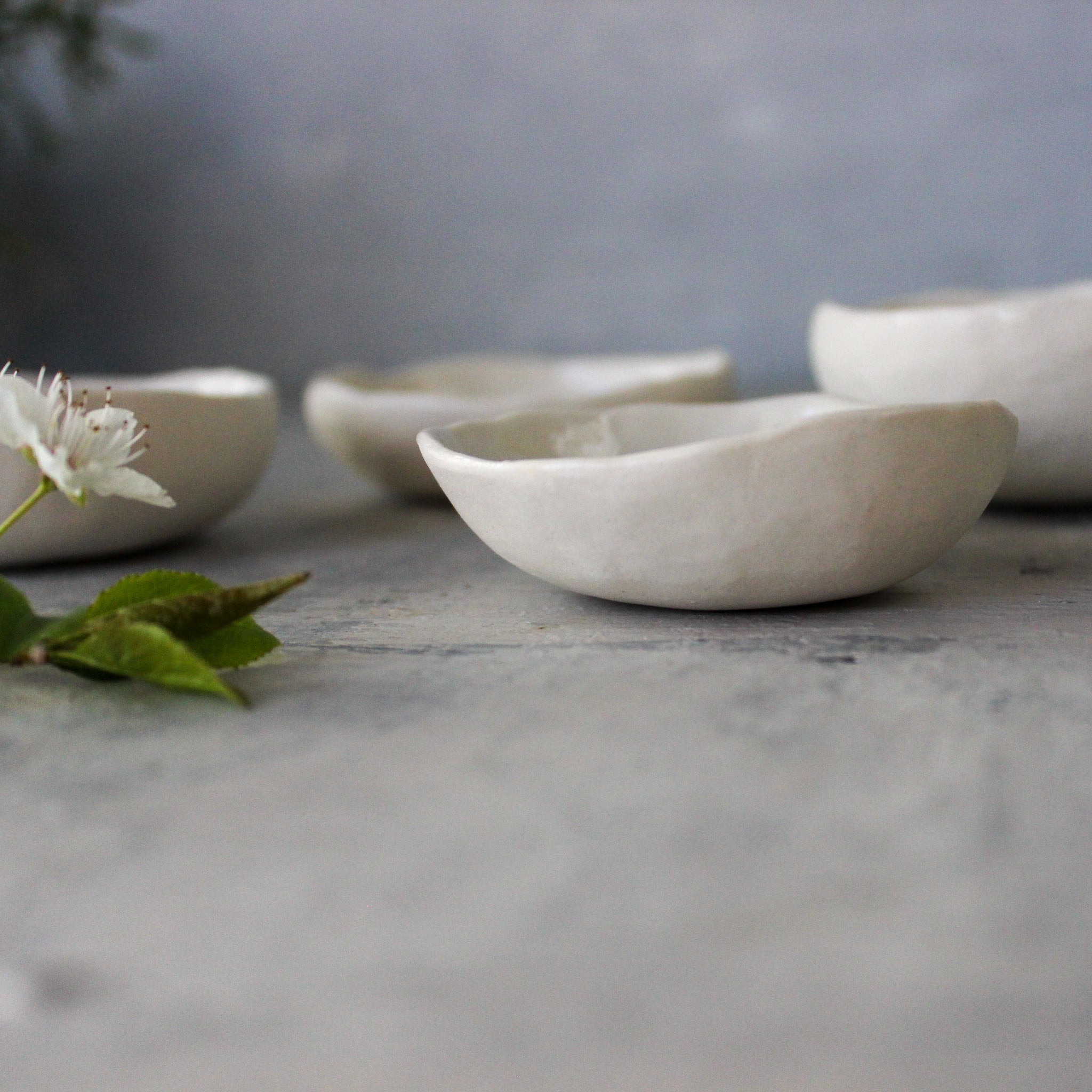 Porcelain Dandelion Trinket Dishes - Tribe Castlemaine