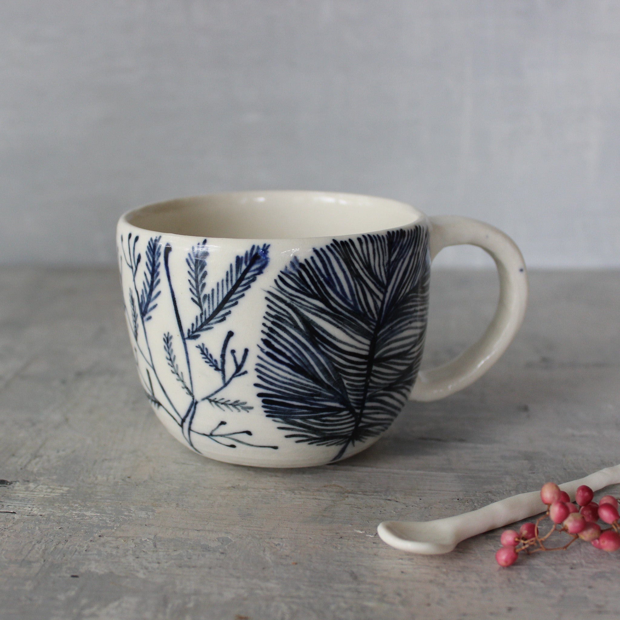 Porcelain Feather Handled Cup - Tribe Castlemaine