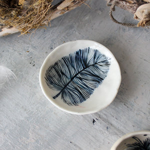 Porcelain Feather Trinket Dishes - Tribe Castlemaine