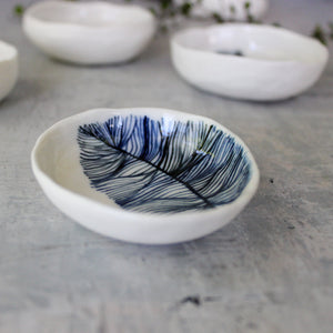 Porcelain Feather Trinket Dishes - Tribe Castlemaine