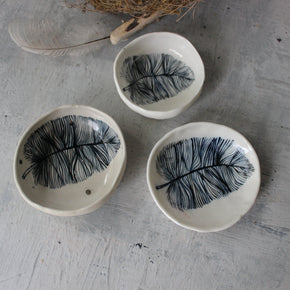 Porcelain Feather Trinket Dishes - Tribe Castlemaine