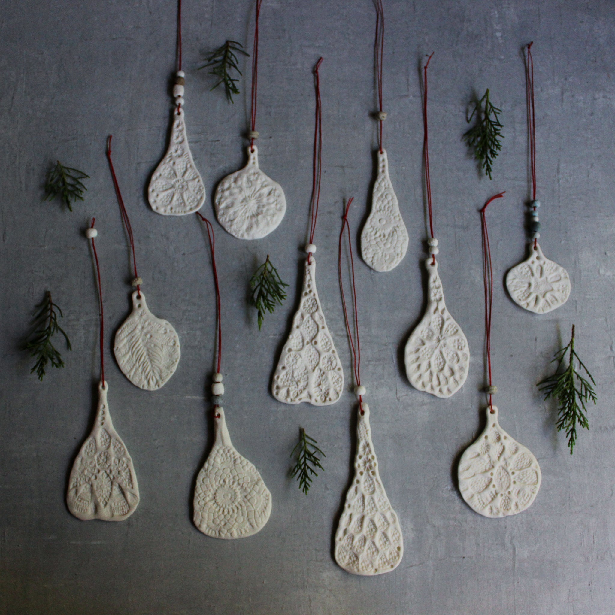 Porcelain Hanging Leaf Ornaments - Tribe Castlemaine