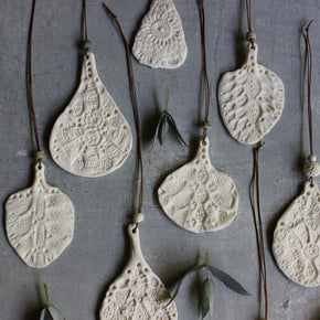 Porcelain Hanging Leaf Ornaments - Tribe Castlemaine