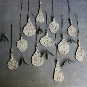 Porcelain Hanging Leaf Ornaments - Tribe Castlemaine