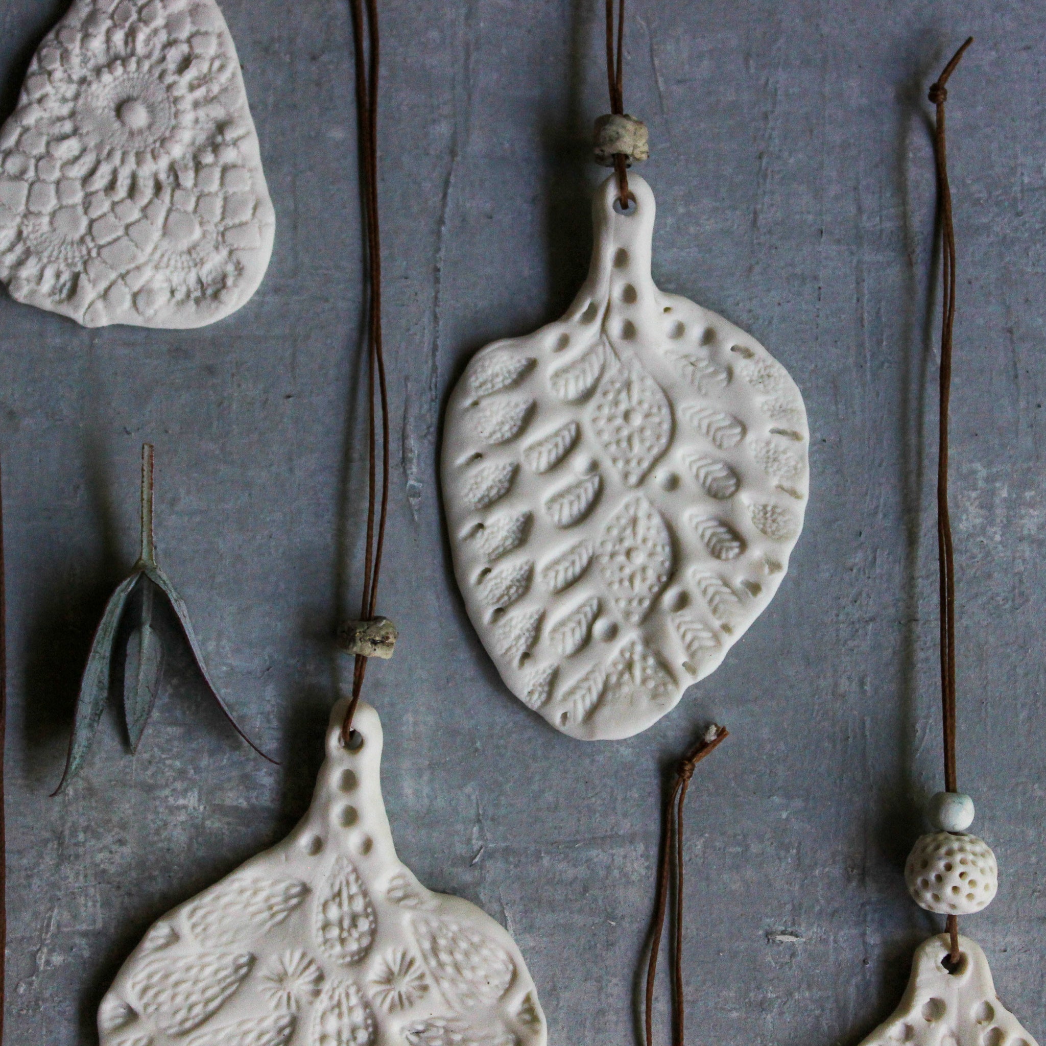 Porcelain Hanging Leaf Ornaments - Tribe Castlemaine