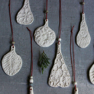 Porcelain Hanging Leaf Ornaments - Tribe Castlemaine