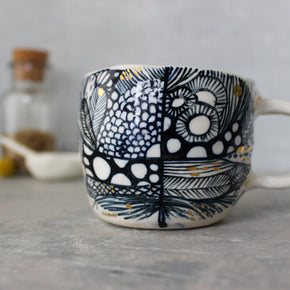 Porcelain Indigo Hand Painted Cups - Tribe Castlemaine
