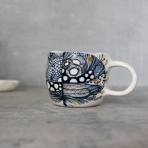 Porcelain Indigo Hand Painted Cups - Tribe Castlemaine