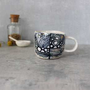 Porcelain Indigo Hand Painted Cups - Tribe Castlemaine