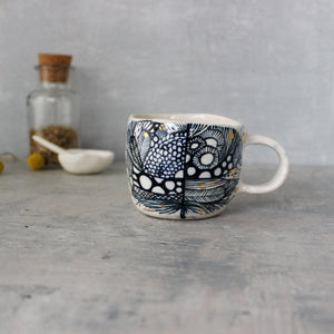 Porcelain Indigo Hand Painted Cups - Tribe Castlemaine
