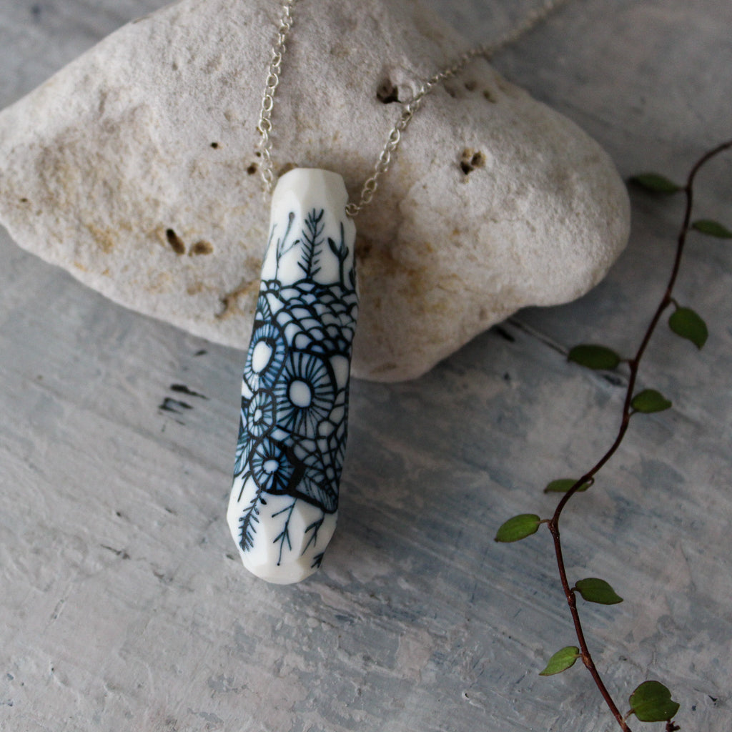 Porcelain Pod Pendant on Silver Chain - Tribe Castlemaine