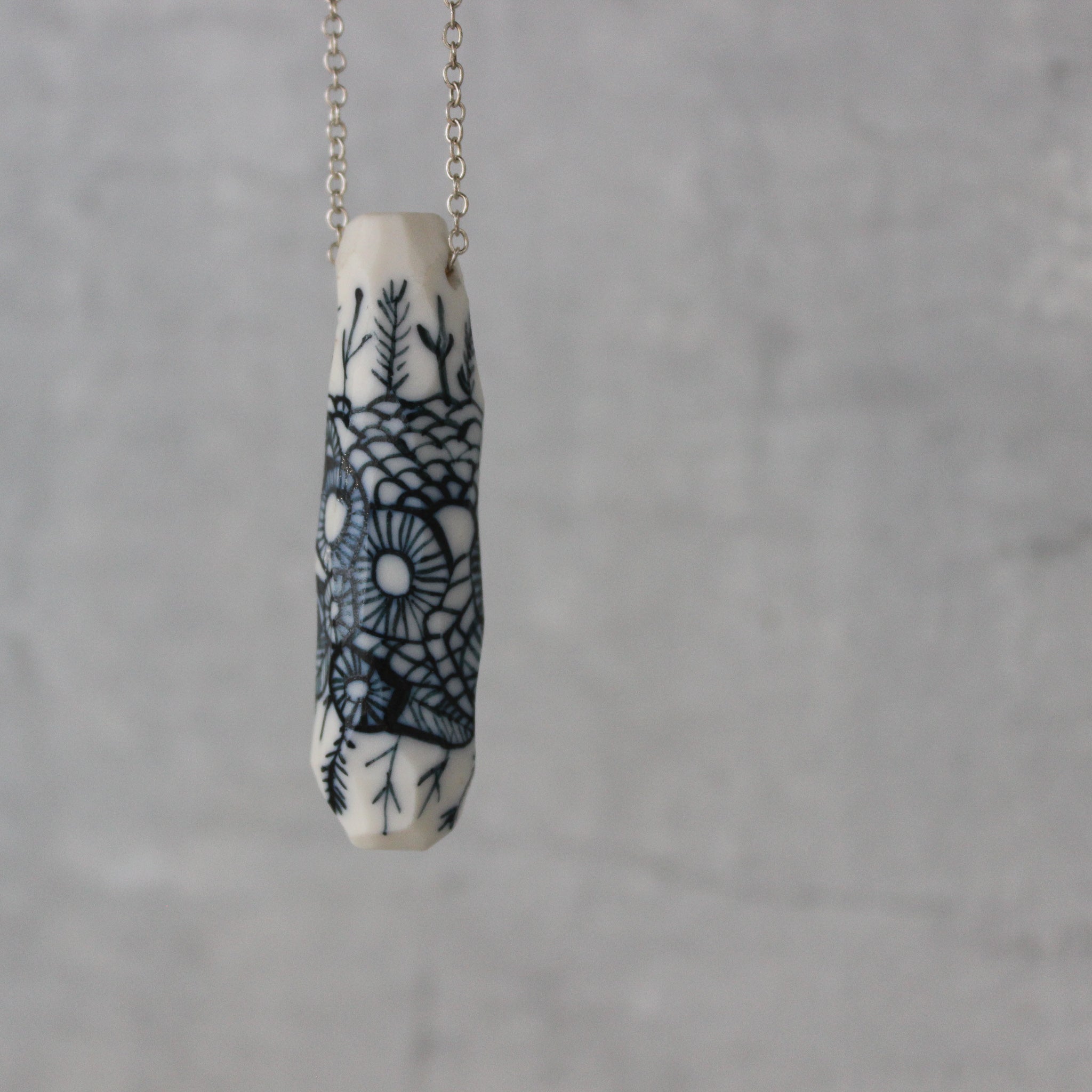 Porcelain Pod Pendant on Silver Chain
