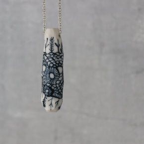 Porcelain Pod Pendant on Silver Chain - Tribe Castlemaine