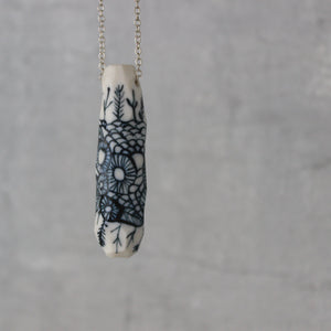 Porcelain Pod Pendant on Silver Chain - Tribe Castlemaine