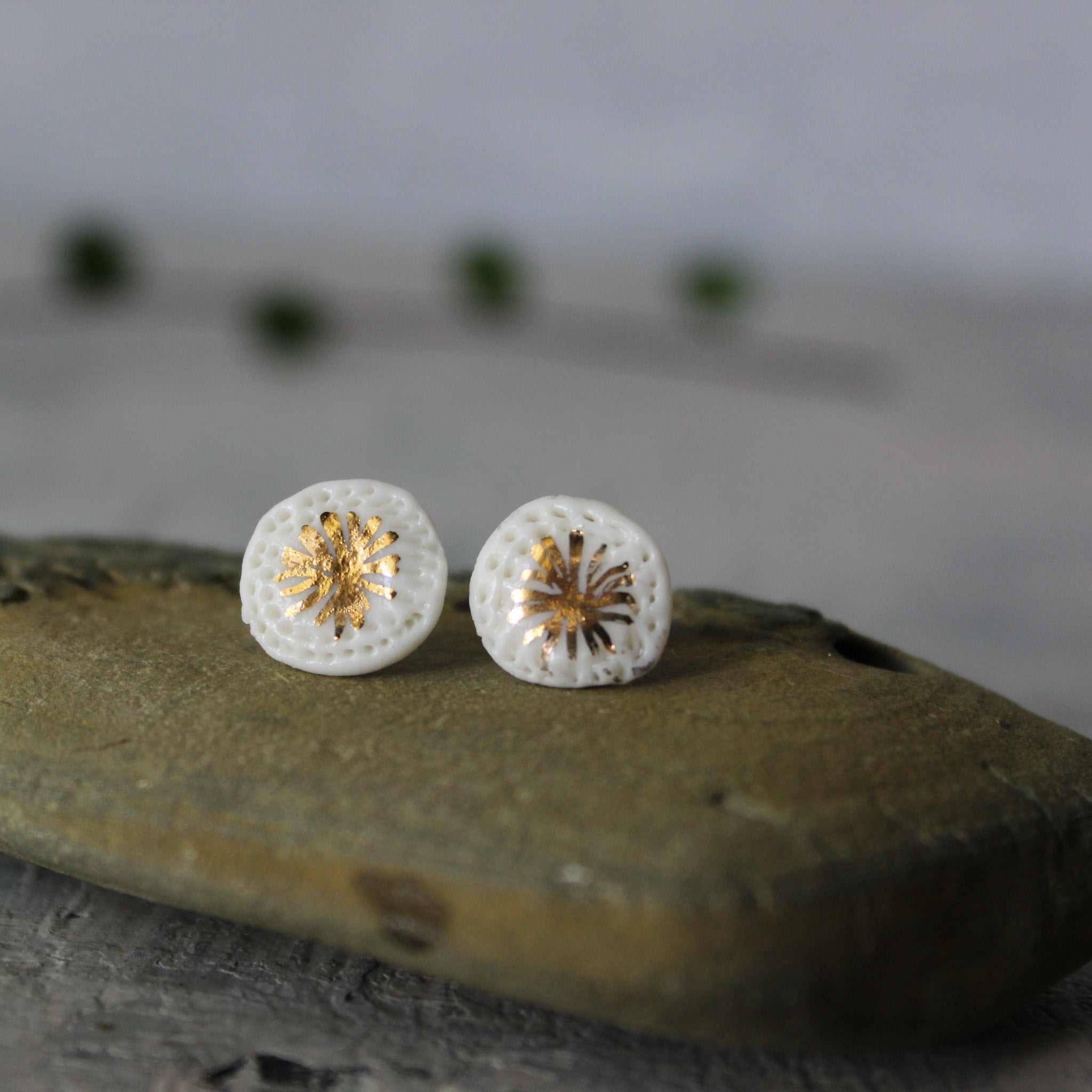 Porcelain Studs Gold Star - Tribe Castlemaine