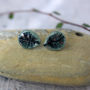 Porcelain Studs Green Teardrops - Tribe Castlemaine