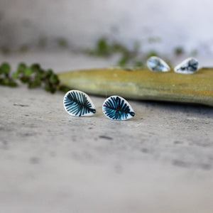 Porcelain Studs Indigo Feather - Tribe Castlemaine