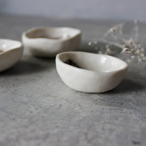 Porcelain Trinket Dishes Sepia Feather - Tribe Castlemaine
