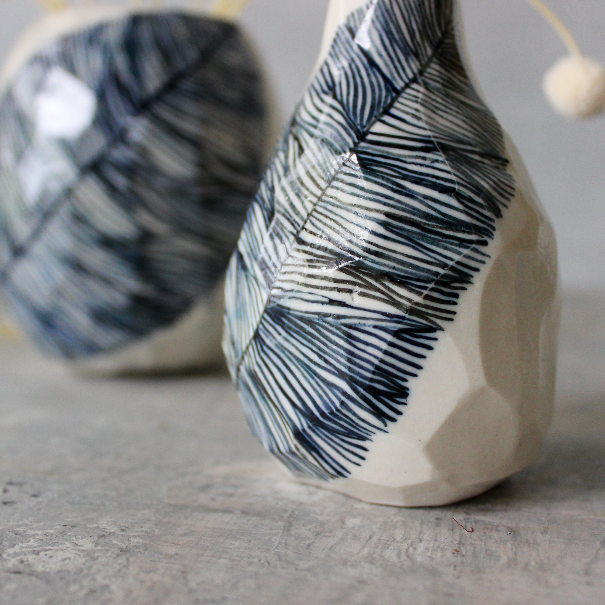 Porcelain Vases Blue Feather - Tribe Castlemaine