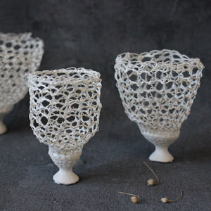 Porcelain Woven Vessels White - Tribe Castlemaine