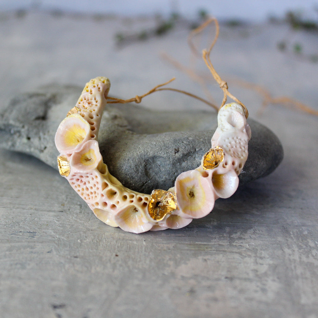 Rock Coral Horseshoe Ceramic Necklace - Tribe Castlemaine