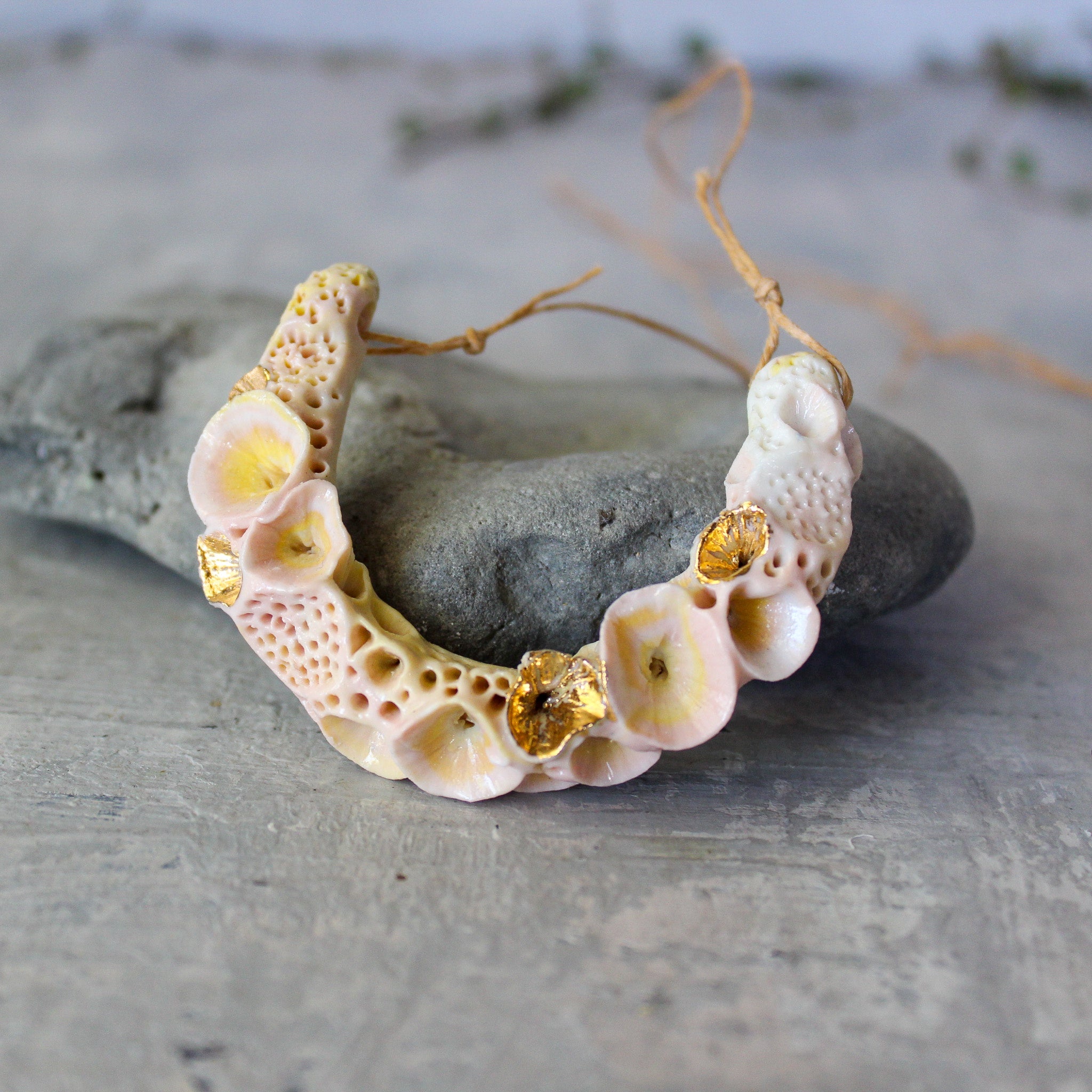 Rock Coral Horseshoe Ceramic Necklace - Tribe Castlemaine