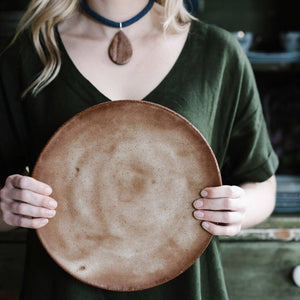 Round Stoneware Platter Red Ochre - Tribe Castlemaine