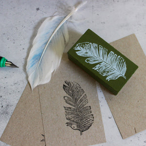 Rubber Stamp Feather Large - Tribe Castlemaine