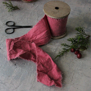 Rustic Red Calico Ribbon - Tribe Castlemaine