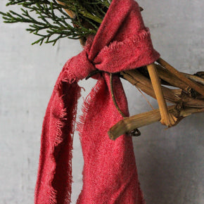 Rustic Red Calico Ribbon - Tribe Castlemaine