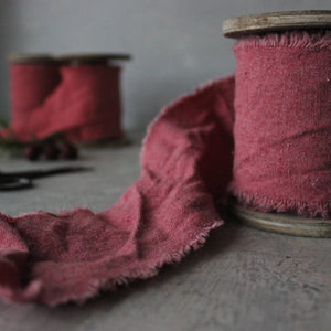 Rustic Red Calico Ribbon - Tribe Castlemaine