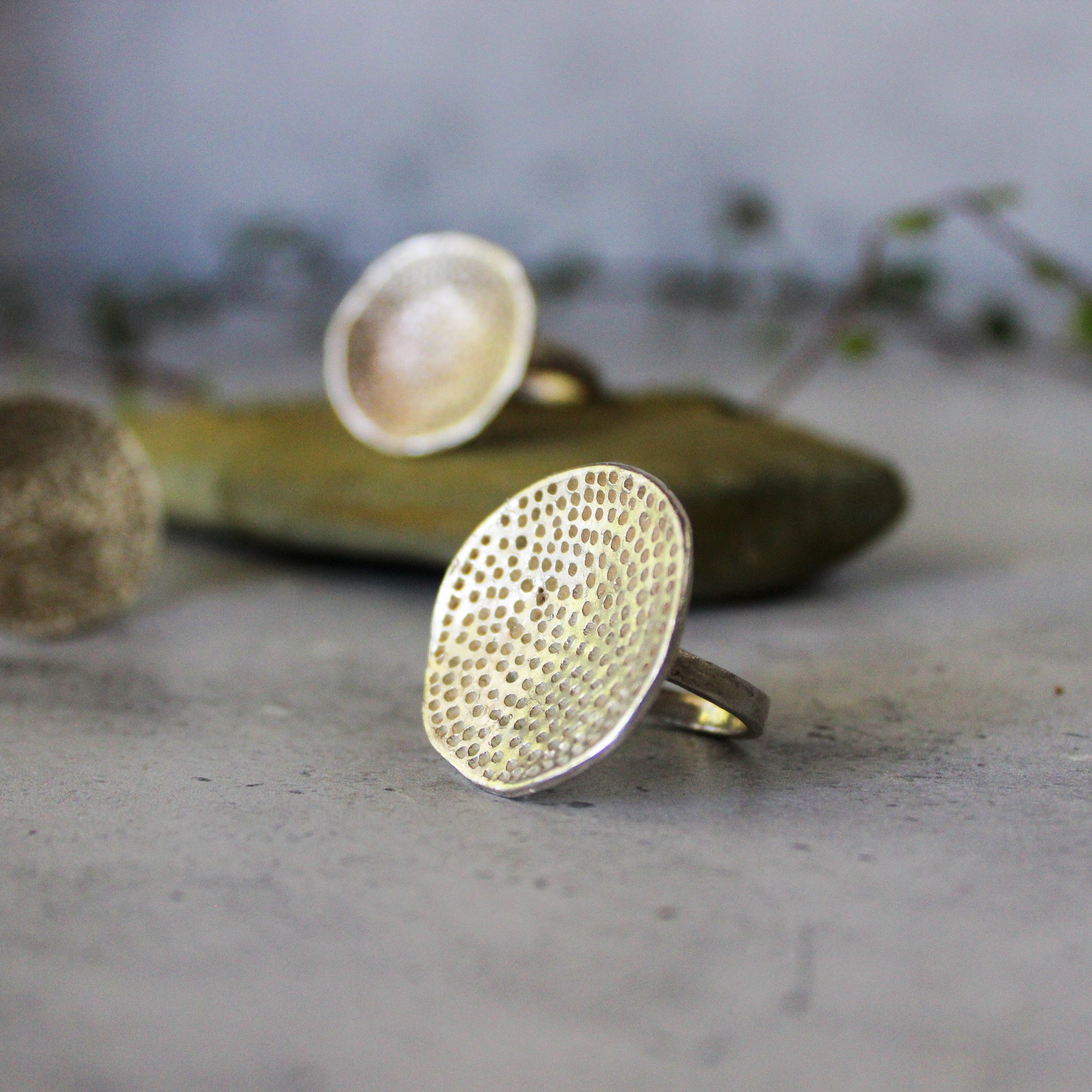 Silver Coral Dish Rings - Tribe Castlemaine