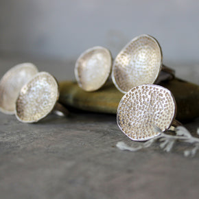 Silver Coral Dish Rings - Tribe Castlemaine