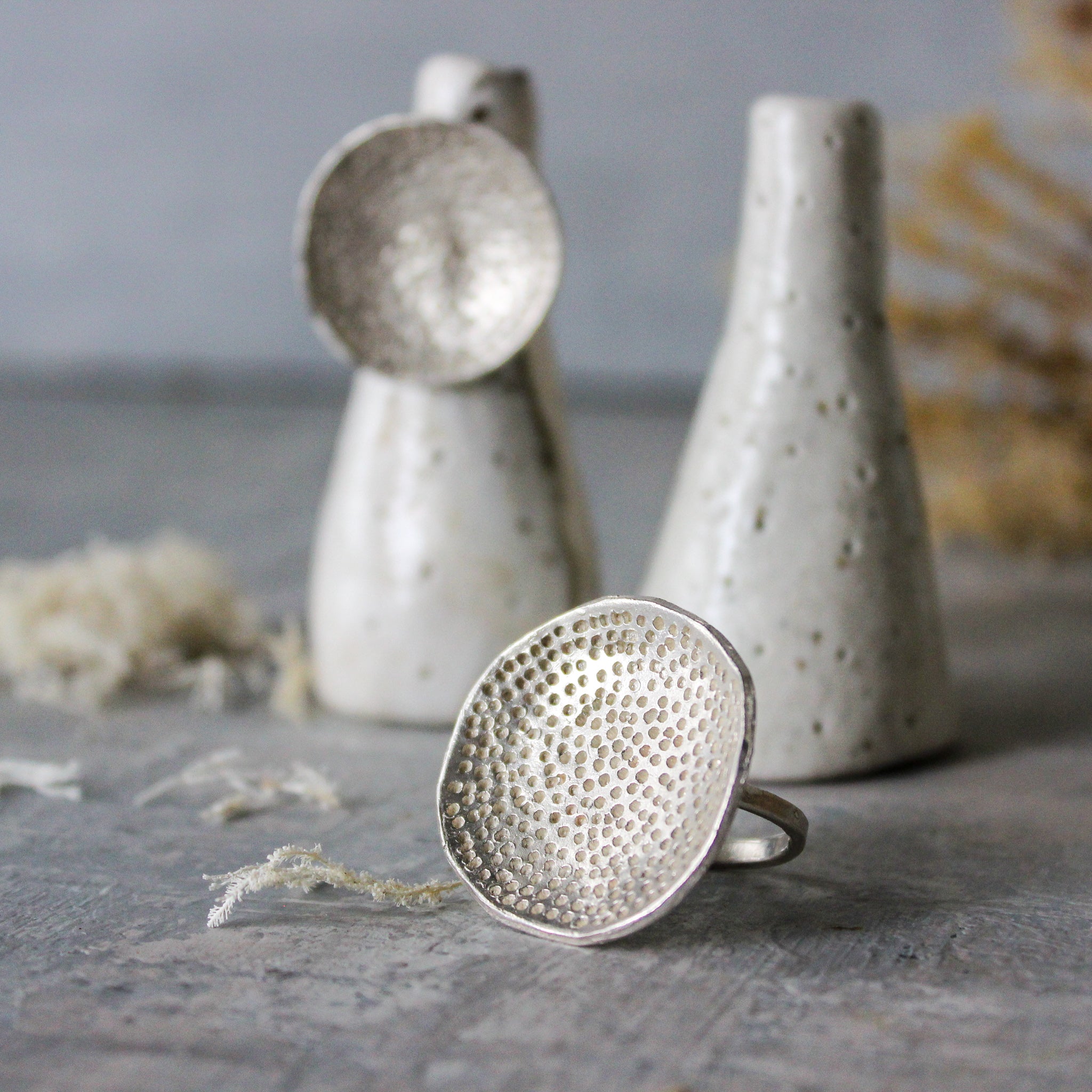 Silver Coral Dish Rings - Tribe Castlemaine