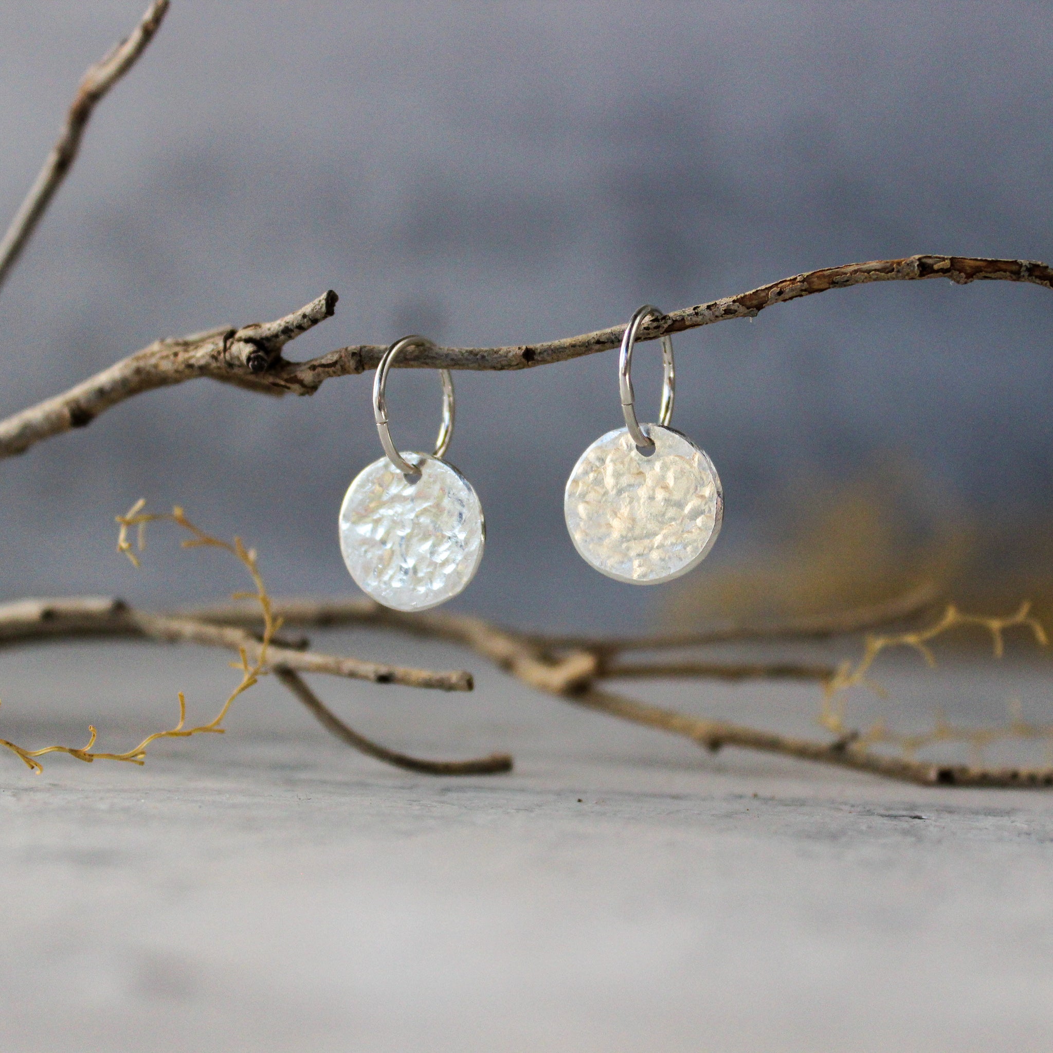 Silver Disc Sleeper Earrings - Tribe Castlemaine