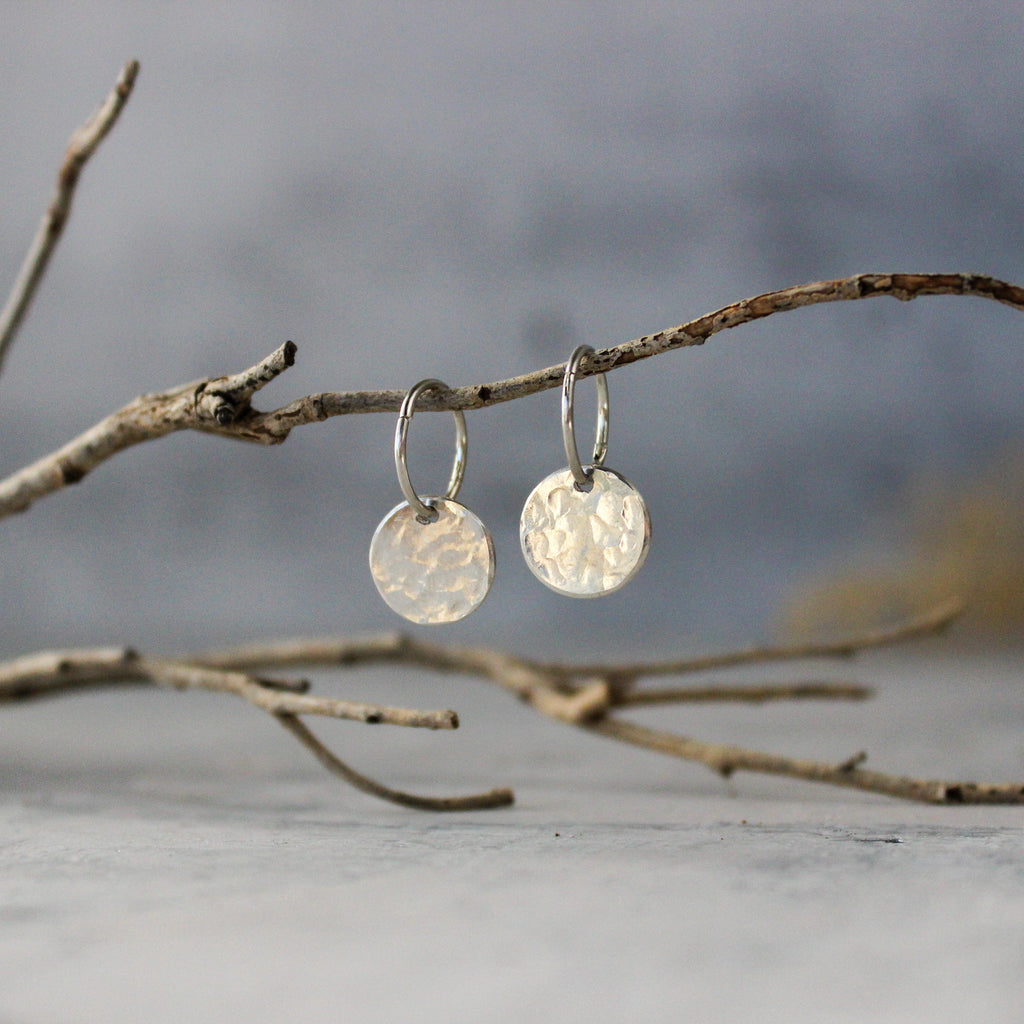 Silver Disc Sleeper Earrings - Tribe Castlemaine