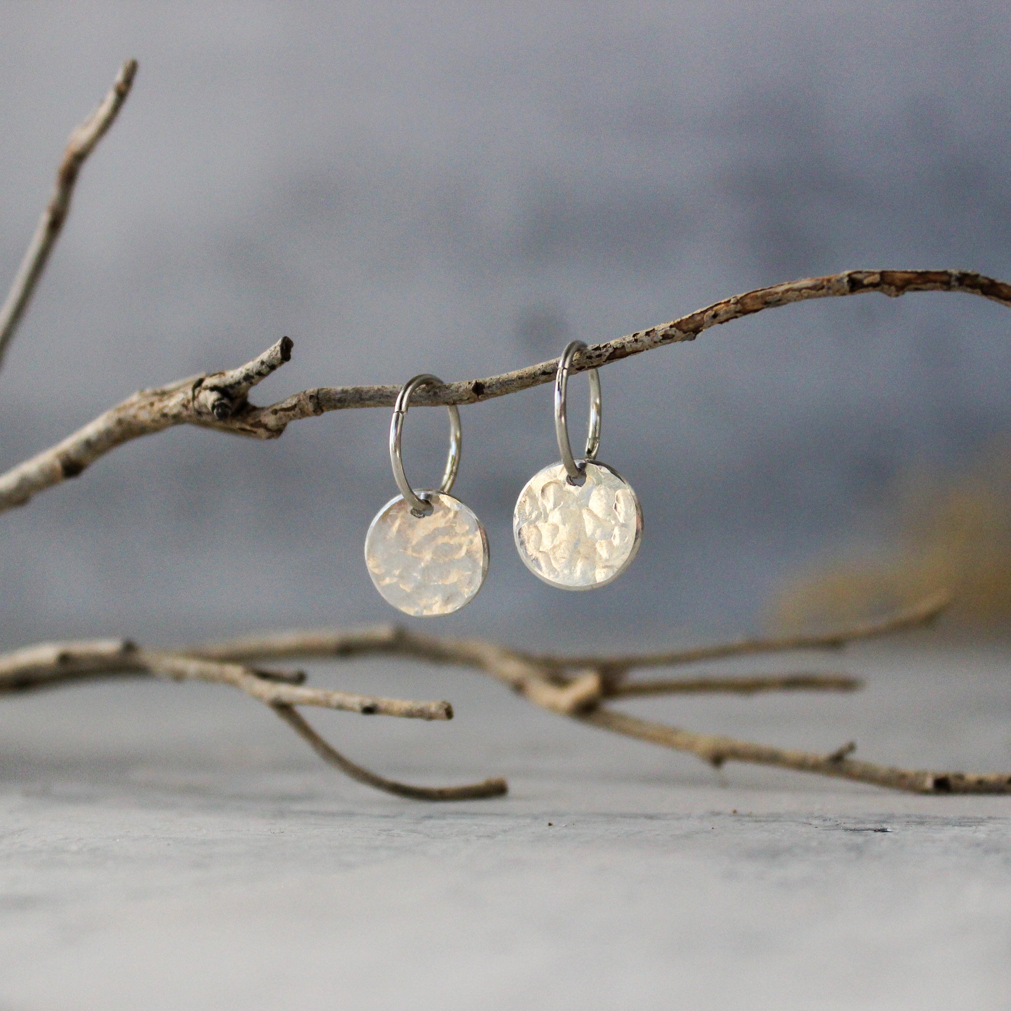 Silver Disc Sleeper Earrings - Tribe Castlemaine