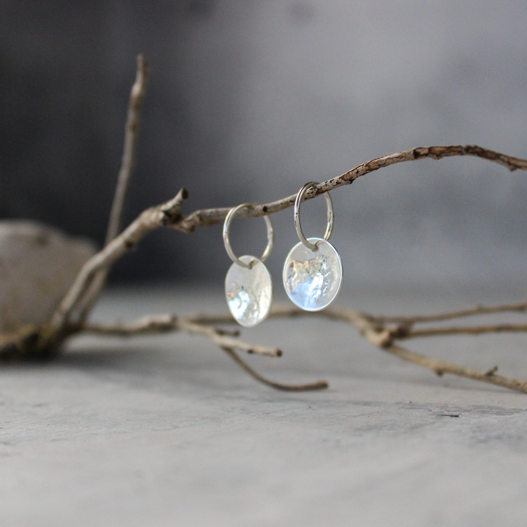 Silver Disc Sleeper Earrings - Tribe Castlemaine