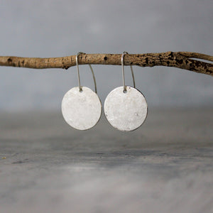 Silver Double Disc Reversible Earrings Long Hook - Tribe Castlemaine