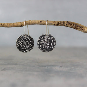 Silver Double Disc Reversible Earrings Long Hook - Tribe Castlemaine